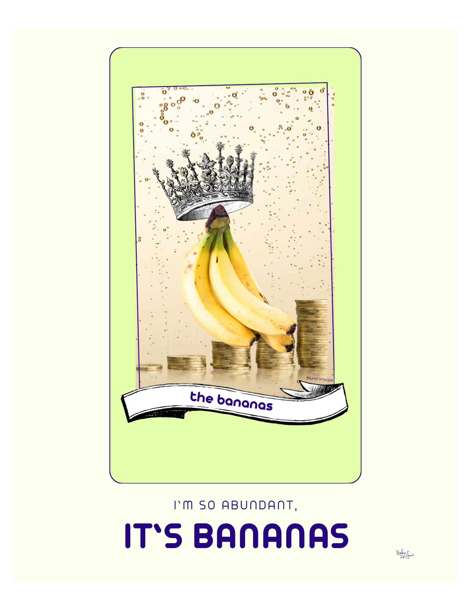 "So Abundant" Bananas Oracle Message Print - Downloadable Print