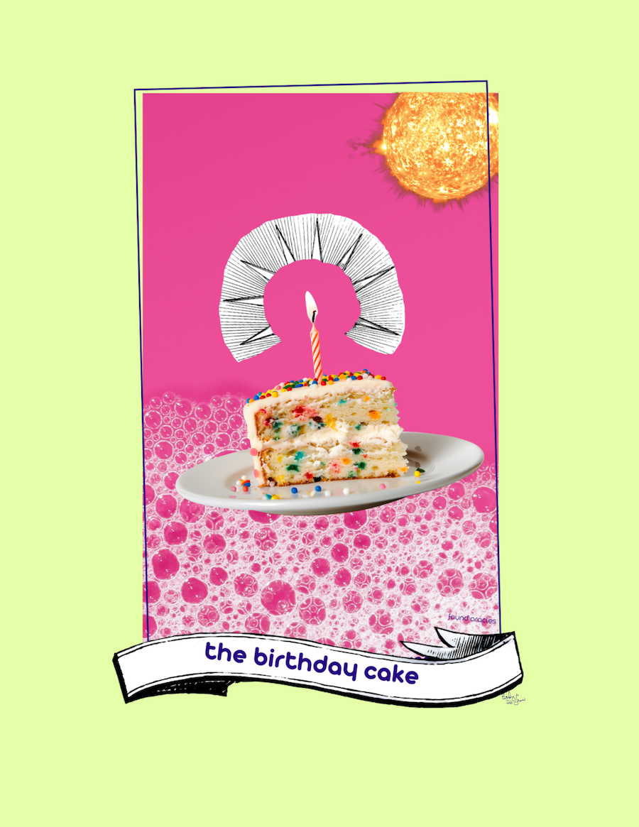 "This Next Trip Around the Sun" Birthday Cake Oracle Art Print - Digital Download