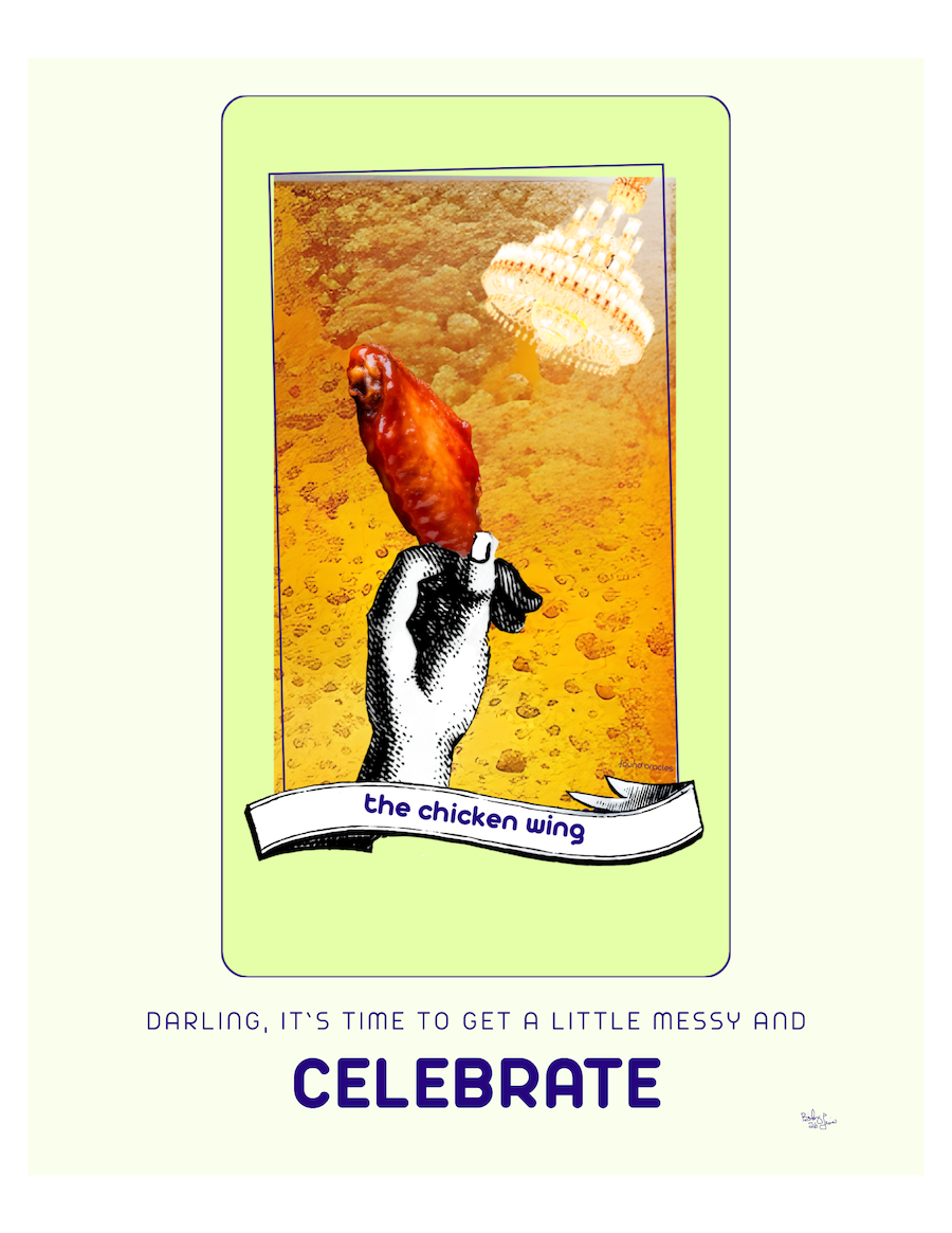 "A Little Messy" Chicken Wing Oracle Message Print - Downloadable Print