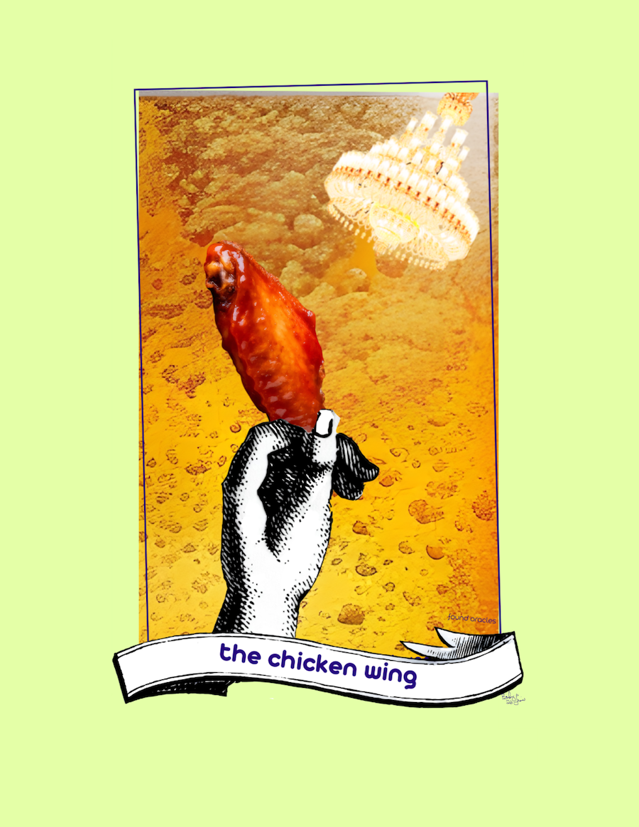 "A Little Messy" Chicken Wing Oracle Art Print - Digital Download