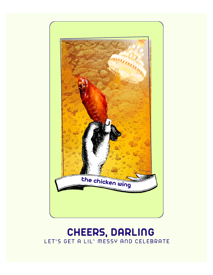 "A Little Messy" Chicken Wing Oracle Art Print - Digital Download