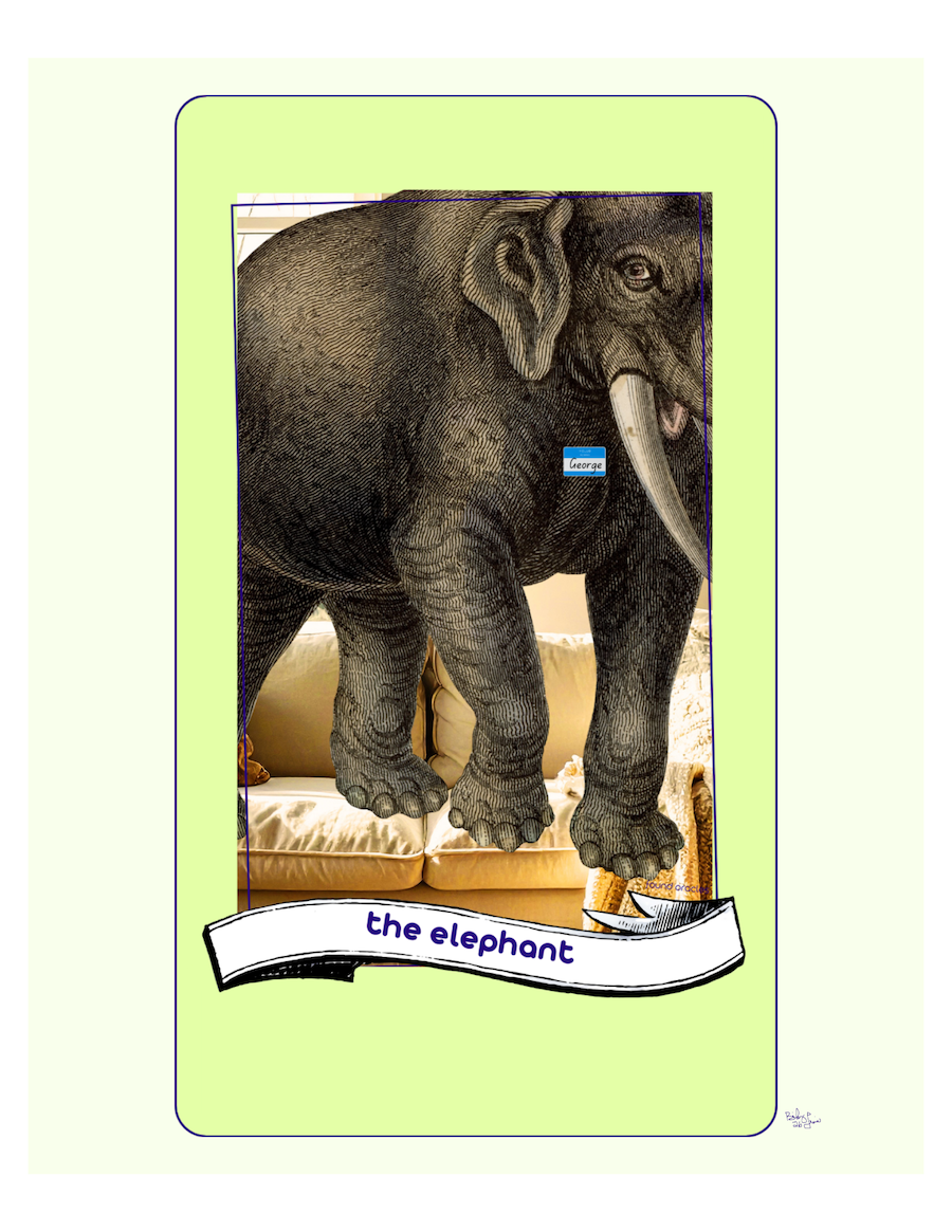 "The Elephant in the Room" Elephant Oracle Message Print - Digital Download