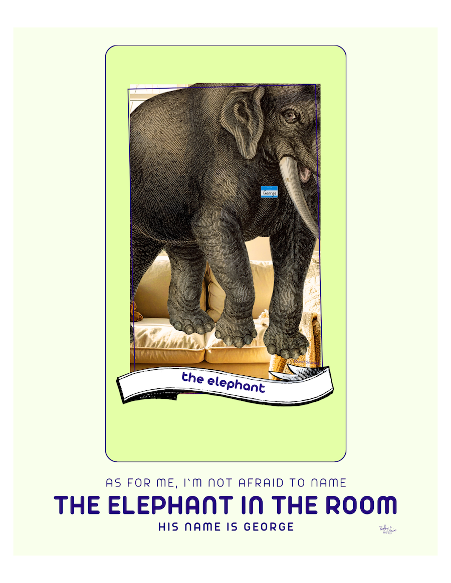 "The Elephant in the Room" Elephant Oracle Message Print - Downloadable Print