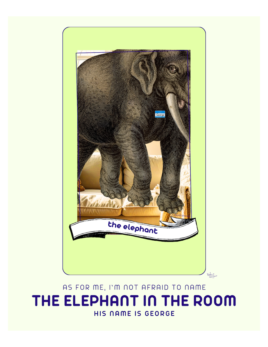 "The Elephant in the Room" Elephant Oracle Message Print - Digital Download